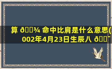 算 🌾 命中比肩是什么意思(2002年4月23日生辰八 🐯 字)